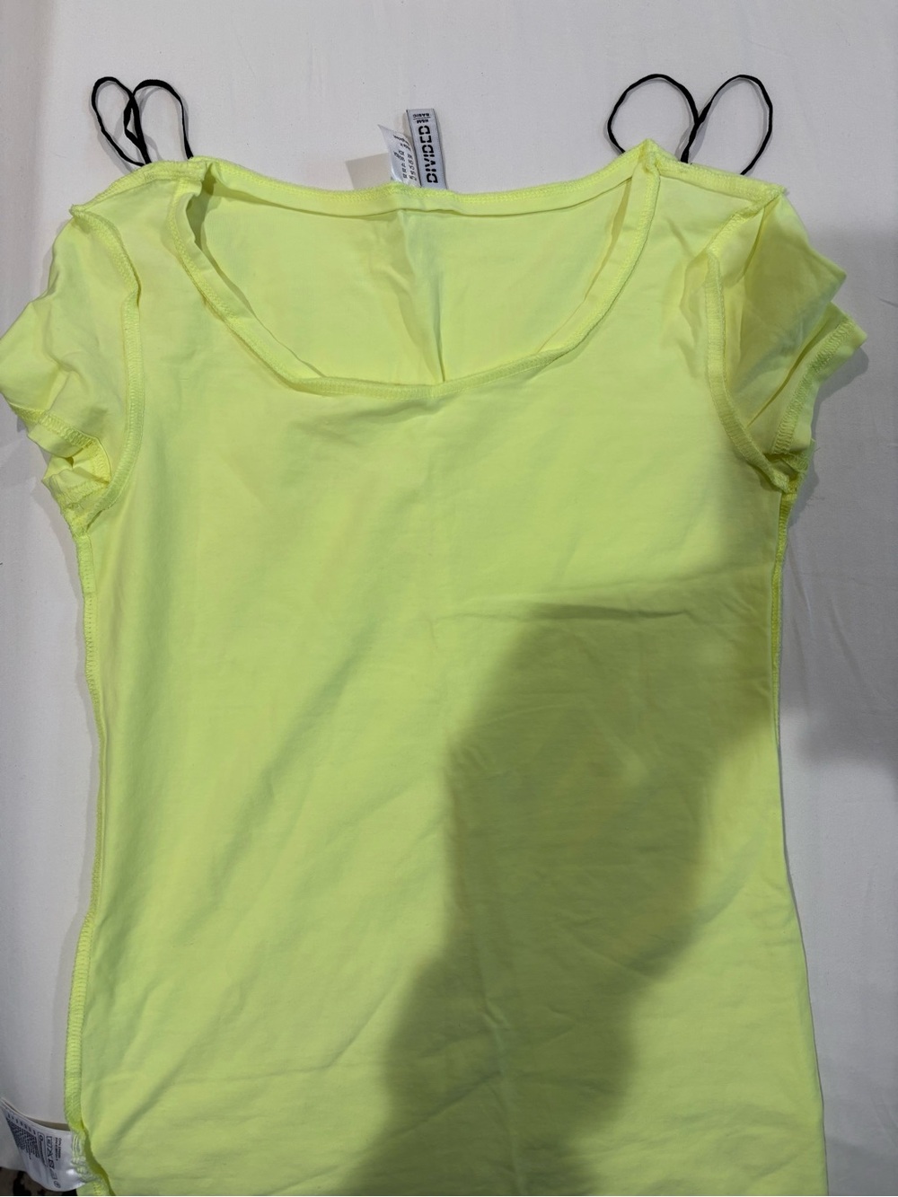 H&M Neon Yellow Short Sleeve Scoop Neck Tee